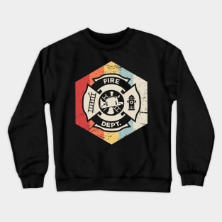Retro Vintage Fire Department Icon Crewneck Sweatshirt